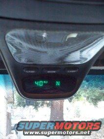 overhead console with digital display showing 40 degrees and N