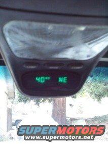 Overhead console display shows 40 degrees and NE direction