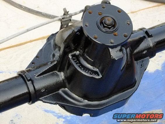 Black rear axle differential housing with part number FOTM-4023-DO stamped on it