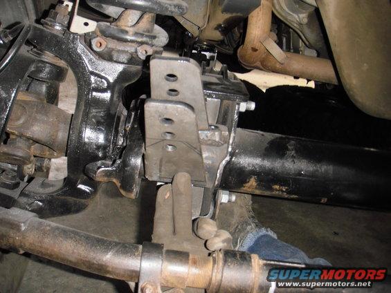 About where I would like it. The reason for the foward angle is to get it foward of the engine cross member, would have made contact even after the trimming. 