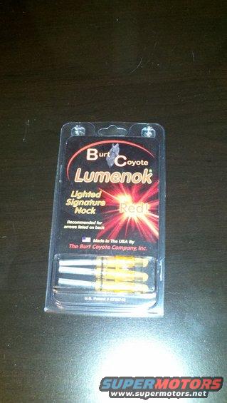 Package of Burt Coyote Lumenok Red Lighted Signature Nocks for arrows