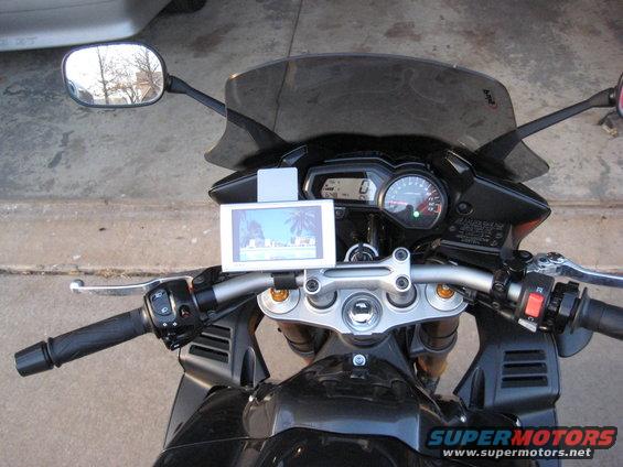 Motorcycle handlebars with GPS and dashboard gauges