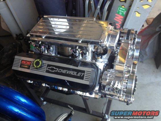 Chrome Chevrolet engine with 502 badging
