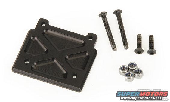 Black metal mounting plate with bolts and nuts