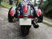 2006 Honda Shadow Aero - Rear view of a black motorcycle saddlebags and distinctive taillights.