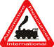 1970 Mercury Cougar - A red triangle warning sign features a black silhouette of a steam train and the text 'Automotive Resources International'.