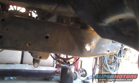 Frame and suspension components, underside view