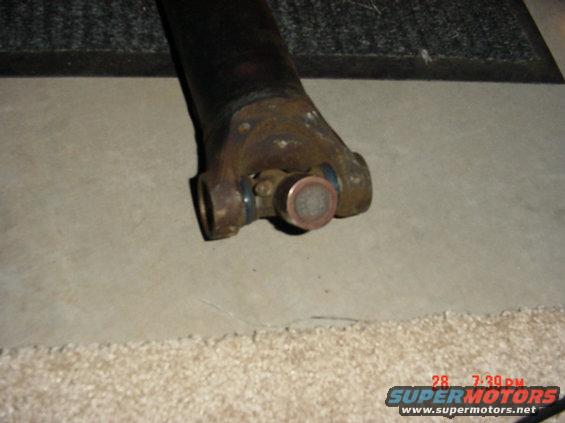 Rear driveshaft on the ground