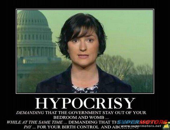 Meme with text HYPOCRISY over a woman and the capitol building