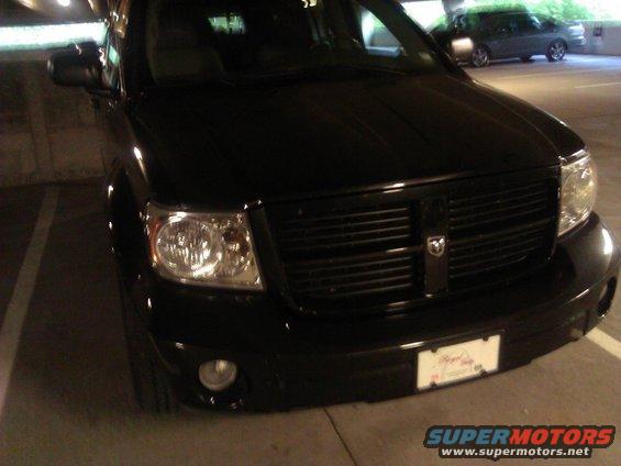 Black 2007 Dodge Durango front view with prominent grille and headlights