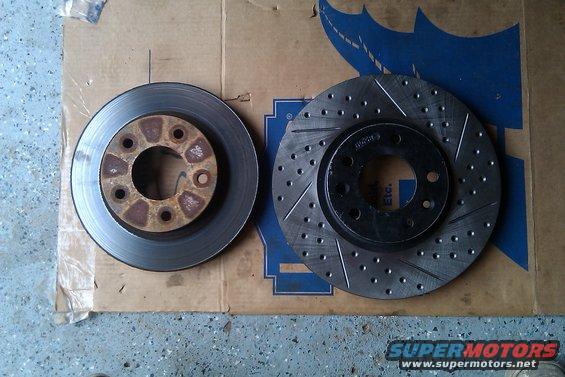 Comparison: stock rotor next to R1 Concept Mazda6 rotor.