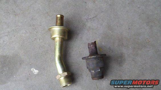 Two metal pipe fittings, one bent and brass-colored, the other dark and broken
