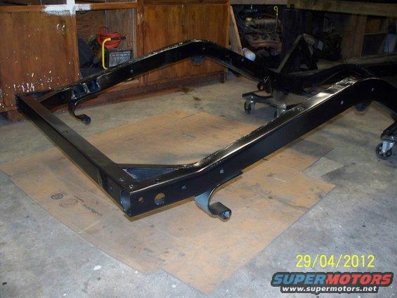Black vehicle frame on casters