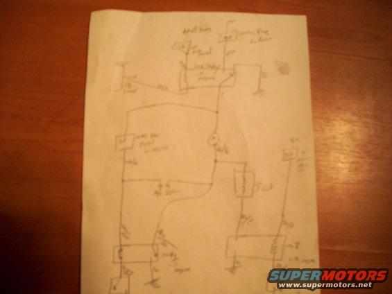 Hand-drawn electrical diagram with boxes and lines, some text labels visible