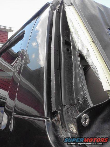 Black vehicle door frame and seal detail