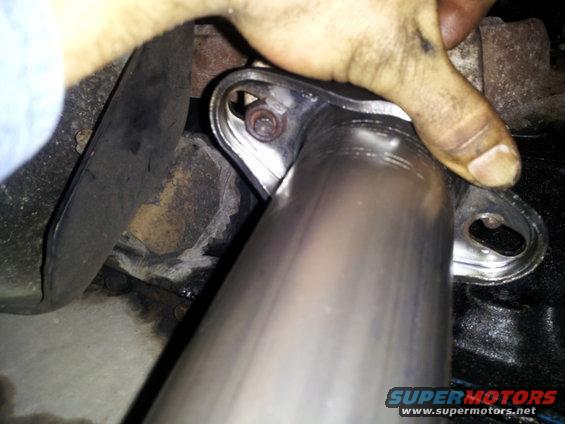 driver side, right flange stud is off alignment, or the bassani flange, either or.