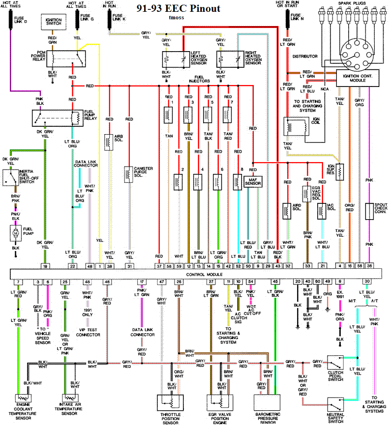 EFI wiring diagram with many components and connections shown