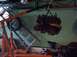 1991 Ford Crown Victoria - An engine is suspended by a hoist, suggesting it has been removed from a vehicle.