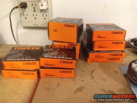 All new Timken wheel bearings/races, seals, spindle bearing kit (for 97 Ford F350)