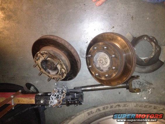 old dodge rotor, hub, stub shaft assembly.
