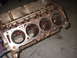 1967 Ford Mustang - Close-up view of an engine block, showing the cylinder bores and internal components.