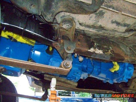 Blue transmission under vehicle