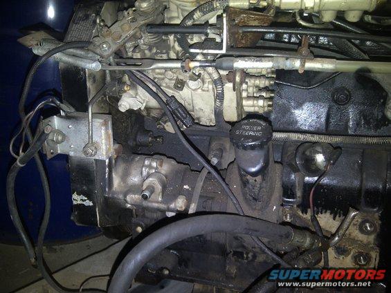 Engine detail with power steering reservoir