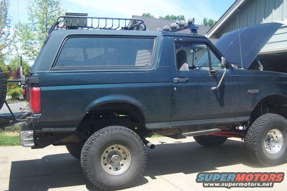 1995 Ford Bronco with roof rack and aftermarket lights