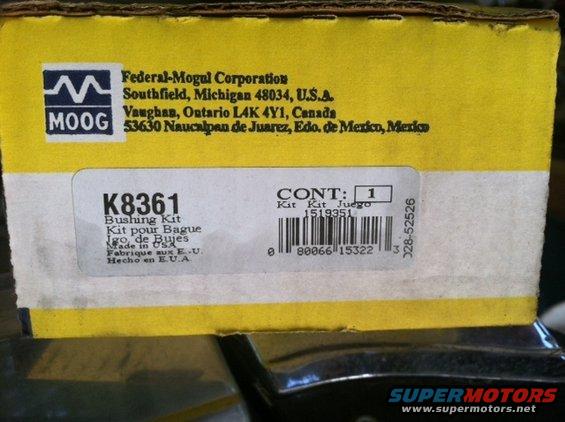 Moog Radius Arm Bushings
87-96 Bronco & F150
87-97 F250 & F350
83-97 Ranger, Bronco II, Explorer, Navajo, B2300, B3000, B4000