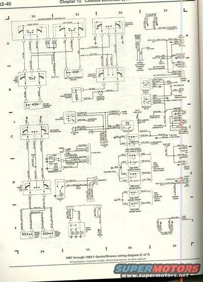 Wiring diagram for 1987-1989 F-Series/Bronco, page 7 of 7