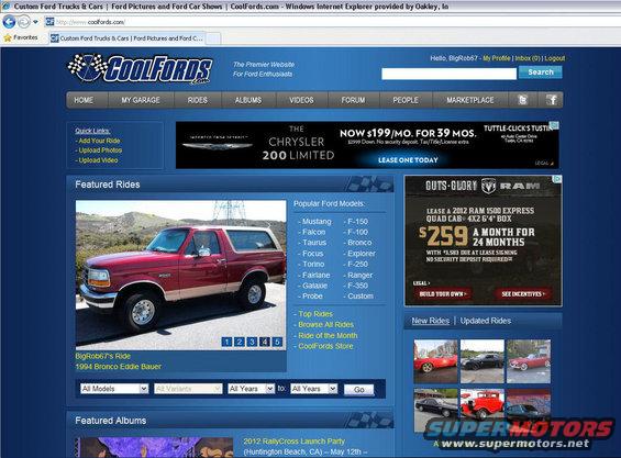 Red and tan 1994 Ford Bronco Eddie Bauer, 3q front view