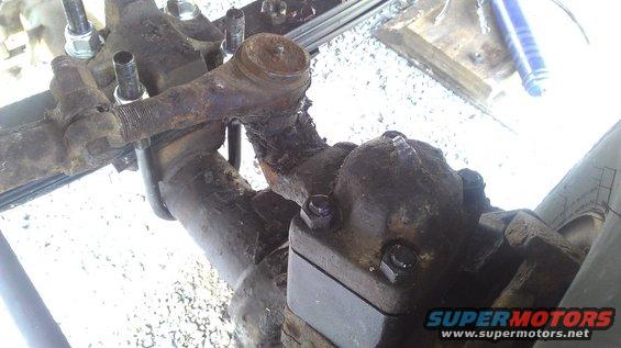 rusted steering linkage with tie rod ends and ball joints