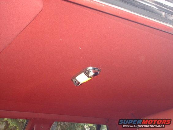 Red headliner with chrome and white dome light