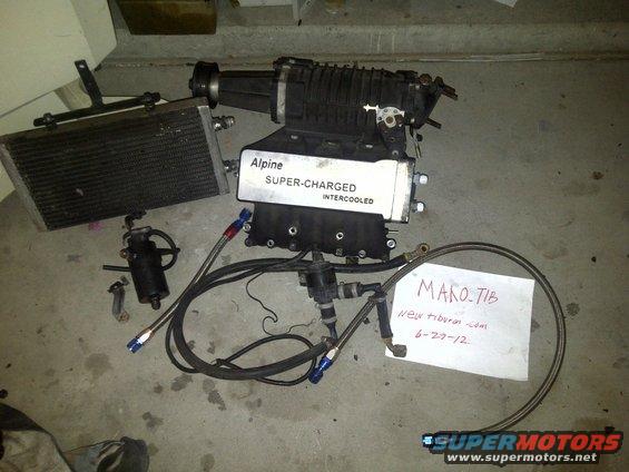 Alpine supercharger and intercooler with hoses and oil cooler