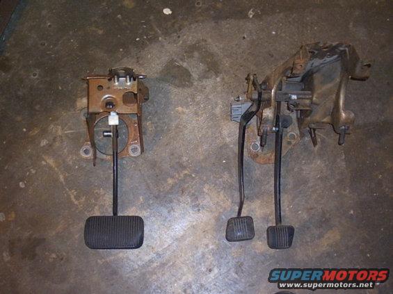 Brake and clutch pedal assemblies side-by-side