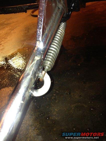 Chrome kickstand spring with a white washer