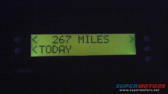digital display shows 267 miles for today