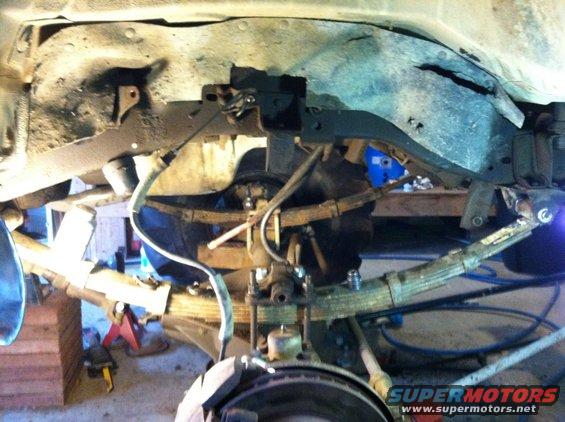 1983 Chevrolet C/K Pickup rear axle and leaf spring suspension during repair
