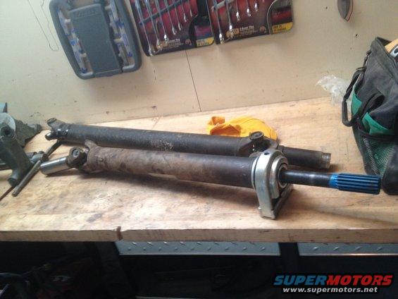 97 Dodge 2500 w/ new center support bearing and u-joints.
