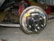 1967 Mercury Cyclone - The rear brake assembly shows the drum, shoes, springs, and wheel cylinder.