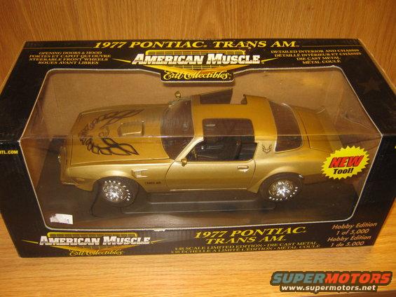 Gold 1977 Pontiac Trans Am model car in American Muscle box, Hobby Edition 1 of 5,000