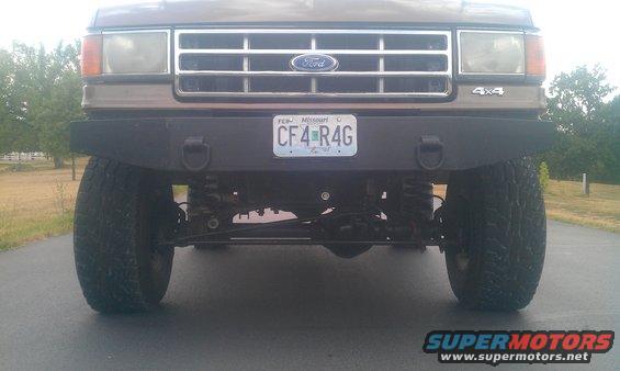 1987 Ford Bronco front view with aftermarket bumper and Missouri license plate CF4-R4G