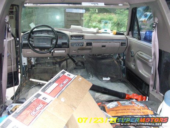 picture-034.jpg not a very good shot but it is the last time that front rubber mat will be in this truck.

For the record it's really easy to clean under the seats now, i use my trusty leaf blower! :)