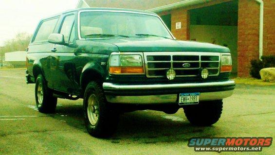 Green SUV with a license plate reading EWH-1981