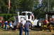 1959 Kenworth W900A - A white tractor with 'HN 250' visible on its side is displayed at an outdoor event with spectators.