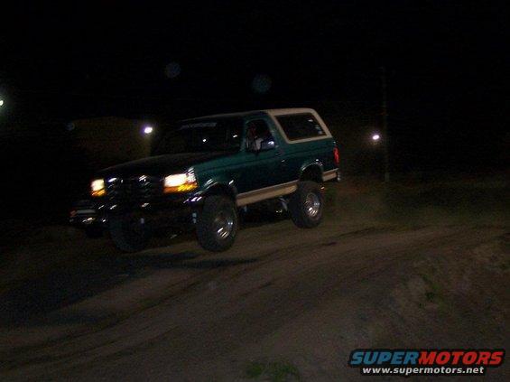 catchin air at Trucks on the Track. and i still had to trailer my other truck home with it