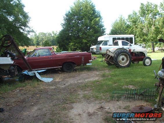 1966 Ford Ranchero side view, red