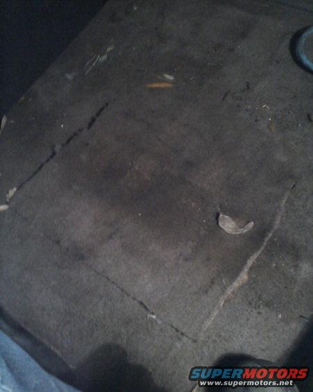 apr16_0001.jpg This is how i made a fuel pump access hole in my 96 Bronco. also made one in my 88 the same way. If you have a bad fuel pump or sunken float i recomment this far more than dropping the tank. It has saved me from dropping the tank numerous times already. I dont have exact measurments but this should giuve you an idea. to make this took me less about an hour total which dropping the tank took me all day.

I estimated about where the fuel pump would be by looking underneathe rthe truck were the fuel pump was located. I cut a hole through the carpet but it may be better to just pull the carpet up. I cut a big enough area to where i work easily.