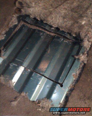 apr16_0002.jpg By looking at the spotwelds are and measuring under the truck where the lip ends, i measured where to cut. 

To begin the cut i used a 3/8 drill bit at the corners  of where i cut. i wanted the hole to be big enough to work but small enough to not be a weak spot when putting weight on it. I made mine roughly 12" wide and 8" long but i could of make it smaler easily. 

When drilling or cutting, DO NOT go too deep or else you will hit the gasstank or fuel lines. Drill VERY slowly to prevent going too deep.

I used a jigsaw to make my cuts but to prevent from cutting the lines i shortened the blade by cutting off the extra. You want the blade long enough so it wont come out when fully contract when the boddy curves down. But shorter the better so the blade has less chance of hitting the tank or lines. 

Best to start cutting the sides first. then do the cut toawrd the back of the truck and finally the cut toawd the front of the truck. As to not hit the fuel lines i didnt cut the middle 4" on the finall cut. From there the plate was bendable enough where i bent the plate back and forth till it broke off. 