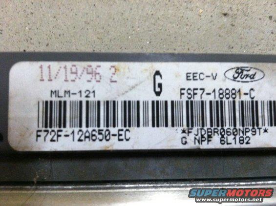 Ford EEC-V engine control module with date 11/19/96 and part number FSF7-18881-C
